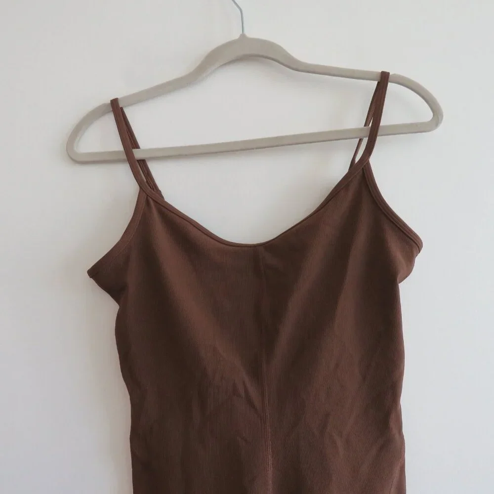 LULULEMON Ribbed Contoured Unitard 6" in Java Neutral Athleisure - Size US 6 - Picture 4 of 16